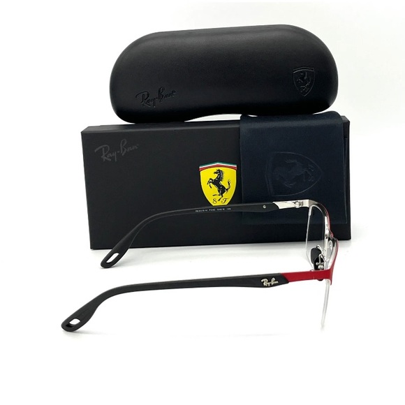 💯 - Authentic- Ray Ban FERRARI RX8416M F045 Matte Red on Silver / Demo Lens … - Picture 10 of 11